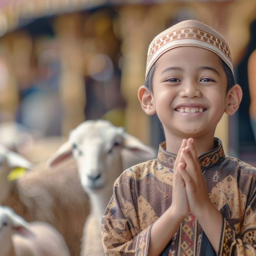 view photorealistic muslim people with animals prepared eid al adha offering (1)