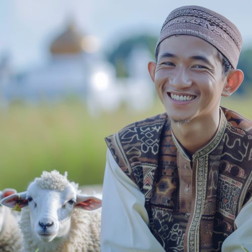 view photorealistic muslim people with animals prepared eid al adha offering (2)